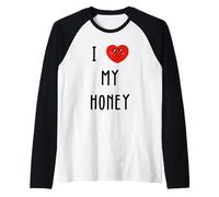 J'aime Honey Nom Drôle Manche Raglan