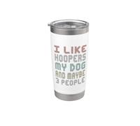 J'aime Hoopers mon chien et peut-être l'agilité de 3 personnes Gobelet isotherme en acier inoxydable double paroi