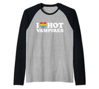 J'aime Hot Vampire Funny Vampiric Blood Book Gay Fan Pride Manche Raglan