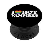 J'aime Hot Vampire Funny Vampiric Blood Book Gay Fan Pride PopSockets PopGrip Adhésif