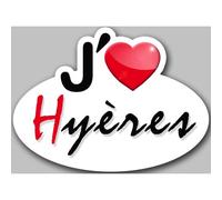 J'aime Hyères - 5x3.7cm - Sticker/Autocollant