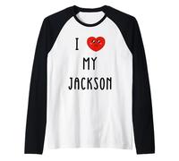 J'aime Jackson Nom Drôle Manche Raglan