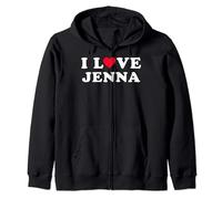 J'aime Jenna, petite amie et petit ami assortis au nom Jenna Sweat à Capuche