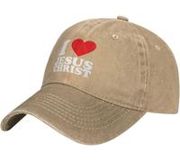 J'aime Jésus Christ Casquette De Baseball Loisirs De Plein Air Chapeau De Cowboy Réglable Unisexe Noir