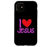 J'aime Jésus-Christ Name Men Guy BFF Heart God Bible Blessed Coque pour iPhone 11