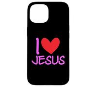 J'aime Jésus-Christ Name Men Guy BFF Heart God Bible Blessed Coque pour iPhone 15