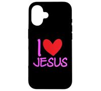 J'aime Jésus-Christ Name Men Guy BFF Heart God Bible Blessed Coque pour iPhone 16