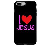 J'aime Jésus-Christ Name Men Guy BFF Heart God Bible Blessed Coque pour iPhone 7 Plus/8 Plus
