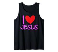 J'aime Jésus-Christ Name Men Guy BFF Heart God Bible Blessed Débardeur