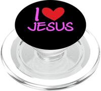 J'aime Jésus-Christ Name Men Guy BFF Heart God Bible Blessed PopSockets PopGrip pour MagSafe