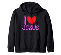 J'aime Jésus-Christ Name Men Guy BFF Heart God Bible Blessed Sweat à Capuche