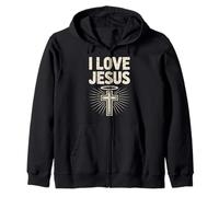 J'aime Jésus Halo Cross Devotion Faithful Sweat à Capuche