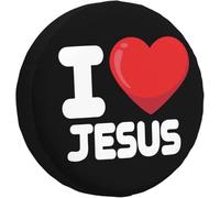J'aime Jésus Housse Pneu De Rechange Résistant À La Saleté Couverture De Roue De Secours Antipoussière Housse Roue De Secours Universelle pour Auto Remorque Trailerrv SUV 17inch