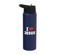 J'aime Jésus, la Bible chrétienne, le cœur, Jésus-Christ, le croyant, Dieu Stainless Steel Insulated Water Bottle