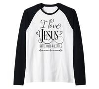 J'aime Jésus, mais Je maudis Un Petit Dieu Religieux Manche Raglan