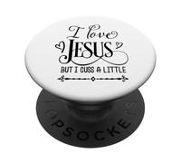 J'aime Jésus, mais Je maudis Un Petit Dieu Religieux PopSockets PopGrip Adhésif