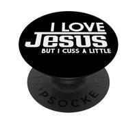 J'aime Jésus mais j'insulte Un Peu la Foi chrétienne PopSockets PopGrip Adhésif