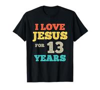 J'aime Jésus pour 13 Ans Vintage Joyeux 13e Anniversaire T-Shirt