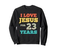 J'aime Jésus pour 23 Ans Vintage Joyeux 23e Anniversaire Sweatshirt