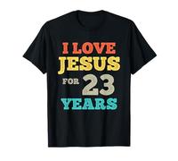J'aime Jésus pour 23 Ans Vintage Joyeux 23e Anniversaire T-Shirt