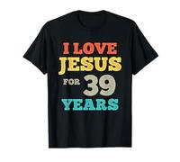 J'aime Jésus pour 39 Ans Vintage Joyeux 39e Anniversaire T-Shirt
