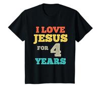 J'aime Jésus pour 4 Ans Vintage Joyeux 4ème Anniversaire T-Shirt