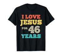 J'aime Jésus pour 46 Ans Vintage Joyeux 46e Anniversaire T-Shirt