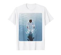 J'aime Jésus Qui Marche sur l'eau T-Shirt Graphique avec Valeur, Homme, Blanc, XL