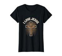 J'aime Jesus Wheat Cross Sunburst Faith T-Shirt Graphique avec Valeur