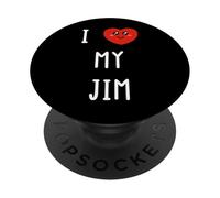J'aime Jim Nom Drôle PopSockets PopGrip Adhésif