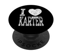 J'aime Karter Valentine, petite amie, fille, fille, cœur, épouse PopSockets PopGrip Adhésif