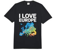 J'aime la Carte de l'europe, Les Points de repère et Les icônes Comfort Colors Adult Heavyweight T-Shirt