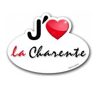 J'aime La Charente (15x11cm) - Sticker/Autocollant
