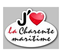 J'aime La Charente-Maritime (5x3.7cm) - Sticker/Autocollant