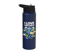 J'aime la conservation de la nature de notre planète Stainless Steel Insulated Water Bottle