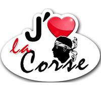 J'aime la Corse (15x11cm) - Sticker/autocollant