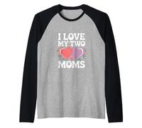 J'aime la fierté lesbienne LGBT de mes deux mamans Manche Raglan