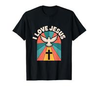 J'aime la Foi chrétienne de Jesus Dove Cross T-Shirt Graphique avec Valeur