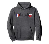 J'aime la France J'aime la Pologne Battement de cœur Sweat à Capuche