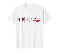 J'aime la France J'aime la Pologne Battement de cœur T-Shirt