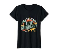 J'aime la géographie, L'Aventure et Les Montagnes T-Shirt Graphique avec Valeur