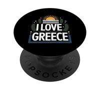 J'aime la Grèce Passionné du Patrimoine Grec PopSockets PopGrip Adhésif