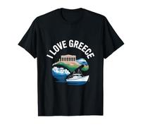 J'aime la Grèce : Vues panoramiques, Monuments emblématiques T-Shirt Graphique avec Valeur