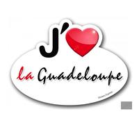 J'aime La Guadeloupe (15x11cm) - Sticker/Autocollant