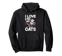 J'aime la K-Pop et Les Chats, Anime K-Pop Kawaii Sweat à Capuche