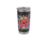 J'aime la K-pop, une expression vibrante de la culture pop Gobelet isotherme en acier inoxydable double paroi