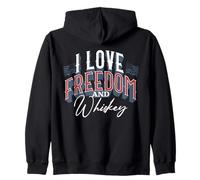 J'aime la liberté et Le Whisky - Patriotic Bourbon Lover Sweat à Capuche