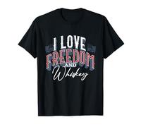 J'aime la liberté et Le Whisky - Patriotic Bourbon Lover T-Shirt
