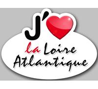 J'aime La Loire-Atlantique (5x3.7cm) - Sticker/Autocollant