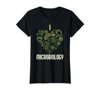 J'aime la microbiologie Laboratoire des Sciences de virologie et de biologie T-Shirt Graphique avec Valeur, Femme, Noir, XS
